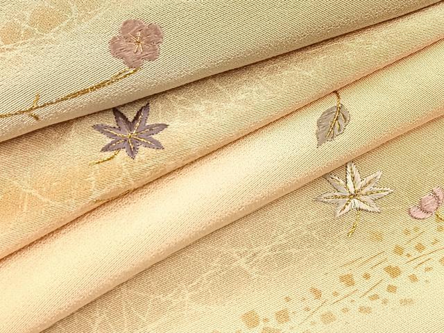 平和屋着物●訪問着　総刺繍　吹き寄せ文　暈し染め　金彩　正絹　逸品　BAAX9969yc