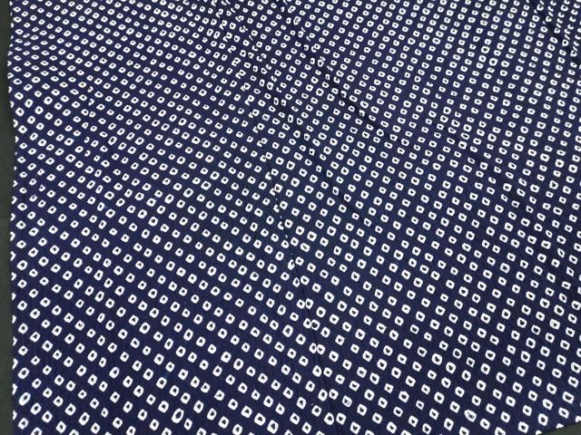 平和屋着物∴夏物　浴衣　有松鳴海絞り　鹿の子絞り　綿　逸品　DABI8959cd