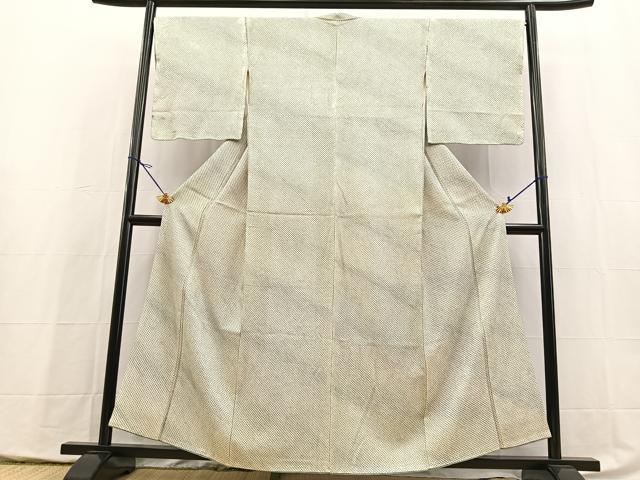 平和屋着物■大変加工の良い総絞り小紋　正絹　逸品　BAAY5402yc