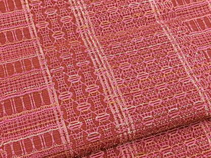平和屋着物■上質なお召　幾何学文様　正絹　逸品　BAAY5403yc