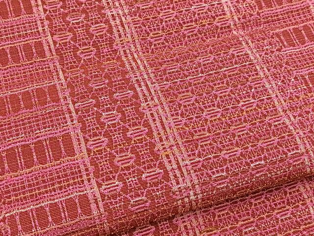 平和屋着物■上質なお召　幾何学文様　正絹　逸品　BAAY5403yc