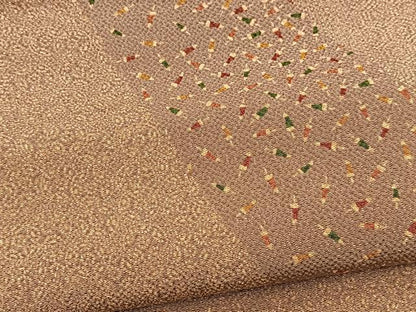平和屋着物■上質な小紋　番傘花文　鬼しぼ縮緬　正絹　逸品　BAAX9973yc