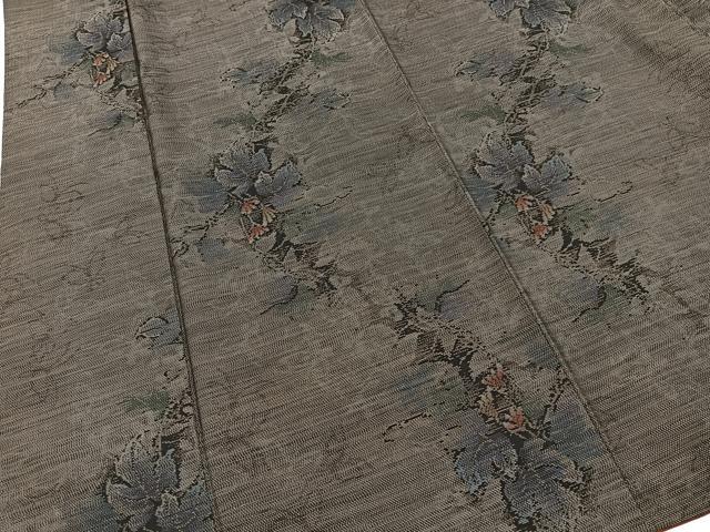 平和屋着物■本場大島紬　草花文　正絹　逸品　BAAX9975yc