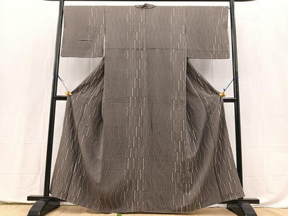 平和屋着物■上質な小紋　幾何学文様　正絹　逸品　BAAX9980yc
