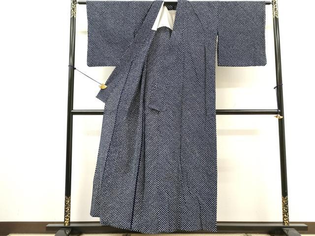 平和屋着物∴夏物　浴衣　有松鳴海絞り　鹿の子絞り　綿　逸品　DABI8959cd
