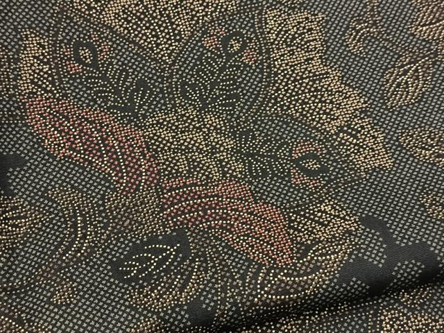 平和屋着物■本場染大島紬　更紗花唐草文　正絹　逸品　BAAX9977yc