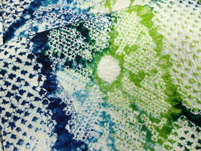平和屋着物∴夏物　浴衣　有松鳴海絞り　亀甲文　綿　逸品　DABI8986cd