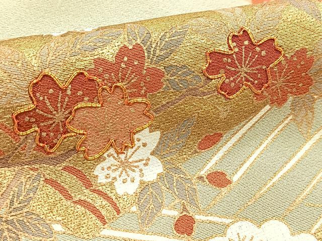 平和屋着物■豪華色留袖　駒刺繍　立波花筏文　金彩　正絹　逸品　BAAX9991yc
