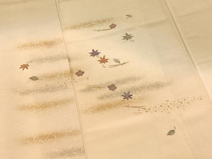 平和屋着物●訪問着　総刺繍　吹き寄せ文　暈し染め　金彩　正絹　逸品　BAAX9969yc