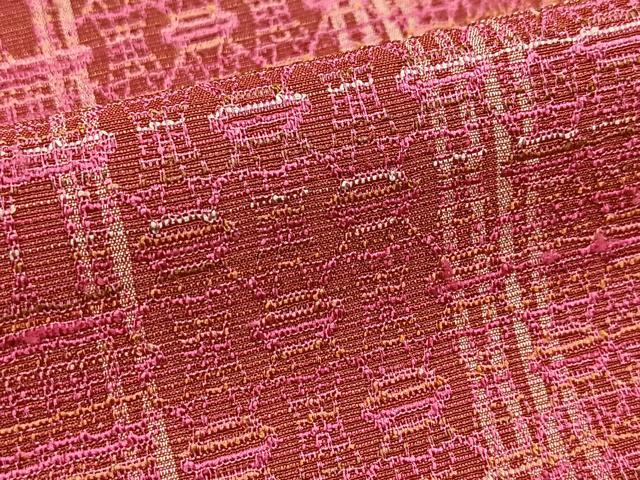 平和屋着物■上質なお召　幾何学文様　正絹　逸品　BAAY5403yc