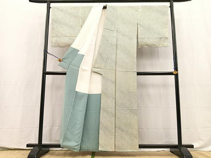 平和屋着物■大変加工の良い総絞り小紋　正絹　逸品　BAAY5402yc
