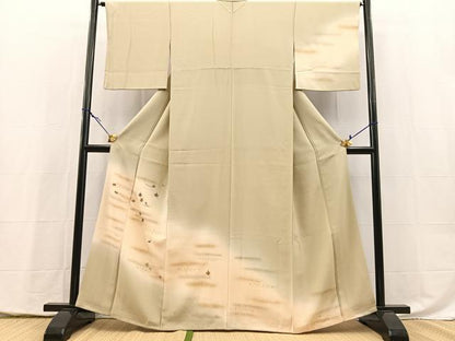 平和屋着物●訪問着　総刺繍　吹き寄せ文　暈し染め　金彩　正絹　逸品　BAAX9969yc