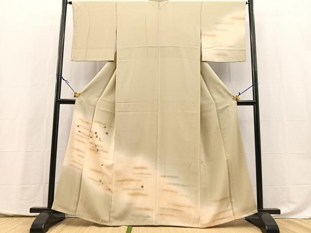 平和屋着物●訪問着　総刺繍　吹き寄せ文　暈し染め　金彩　正絹　逸品　BAAX9969yc