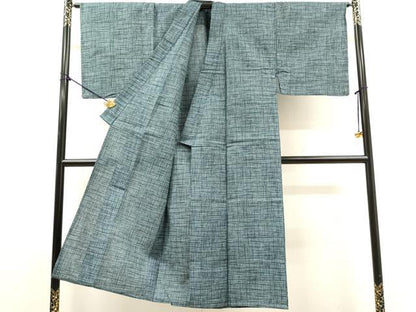 平和屋着物∴夏物　男性　小紋・浴衣兼用　変わり格子　DABI8970cd