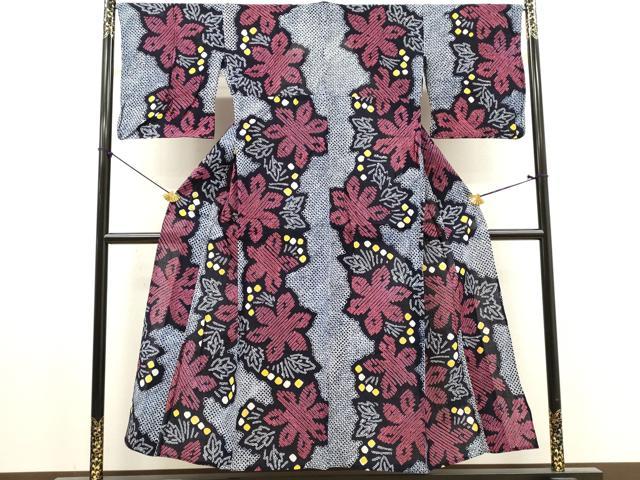 平和屋着物∴夏物　浴衣　有松鳴海絞り　花繋ぎ　綿　逸品　DABI8989cd
