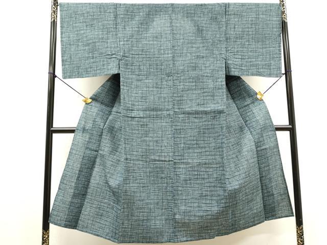 平和屋着物∴夏物　男性　小紋・浴衣兼用　変わり格子　DABI8970cd