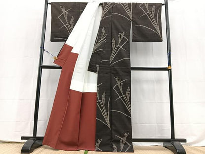 平和屋着物■上質な紬　薄　正絹　逸品　BAAX9995yc