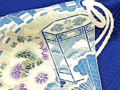 平和屋着物■訪問着　檜扇吉祥花文　銀彩　やまと誂製　正絹　逸品　BAAX9987yc