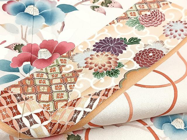 平和屋着物■訪問着 文箱椿文 金彩 松坂屋扱い 正絹 逸品 BAAY5415yc