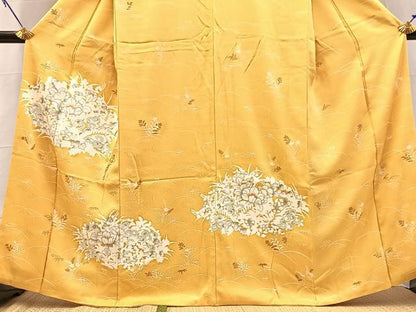 平和屋着物■訪問着　銀駒刺繍　草花文　金銀彩　正絹　逸品　BAAY5405yc