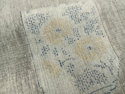平和屋着物■結城紬　100亀甲　飛び亀甲柄　陶器花文　正絹　逸品　BAAY5409yc