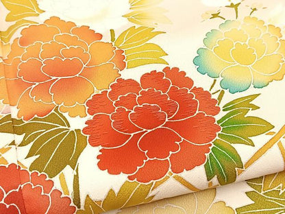 平和屋着物■訪問着　刺繍　風景花文　暈し染め　正絹　逸品　BAAY5430yc