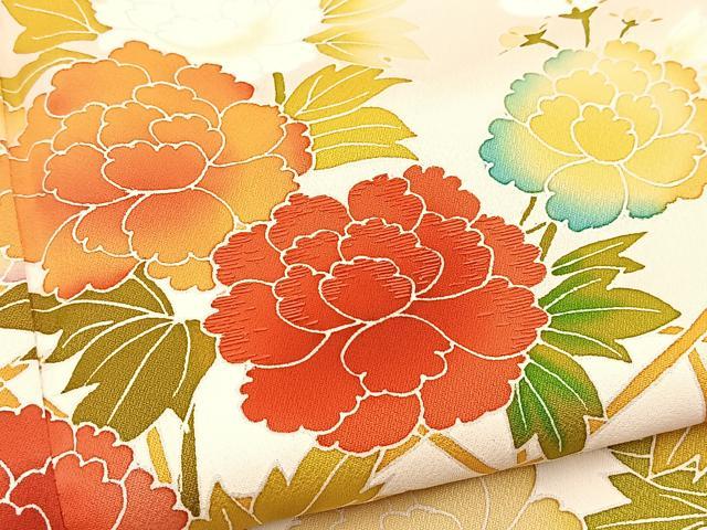 平和屋着物■訪問着　刺繍　風景花文　暈し染め　正絹　逸品　BAAY5430yc