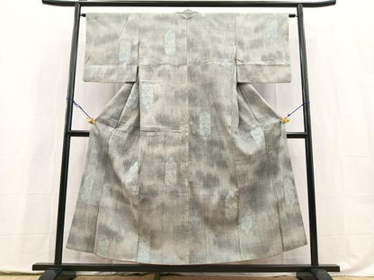 平和屋着物■結城紬　100亀甲　飛び亀甲柄　陶器花文　正絹　逸品　BAAY5409yc