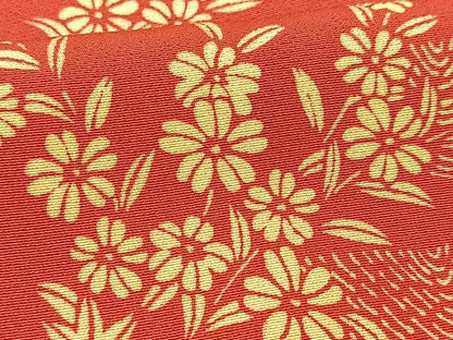 平和屋着物■上質な小紋　型染め　風景花文　正絹　逸品　BAAY5442yc