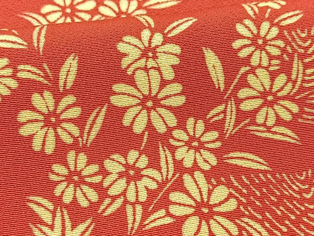 平和屋着物■上質な小紋　型染め　風景花文　正絹　逸品　BAAY5442yc