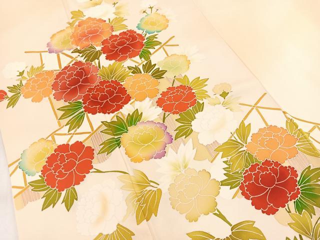 平和屋着物■訪問着　刺繍　風景花文　暈し染め　正絹　逸品　BAAY5430yc