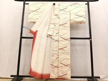 平和屋着物■上質な小紋　幾何学文様　正絹　逸品　BAAY5420yc