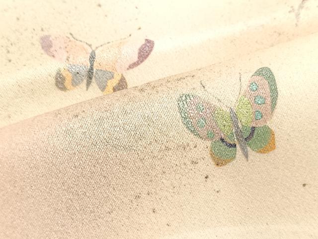 平和屋着物●訪問着　手描き　舞蝶文　金銀彩　正絹　逸品　BAAY5412yc