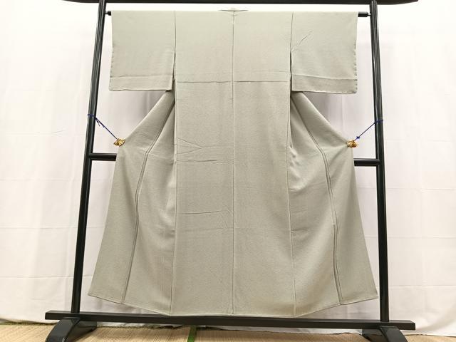 平和屋着物■上質な色無地　青白橡色　正絹　逸品　BAAY5424yc