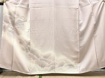 平和屋着物■訪問着　刺繍　檜扇宝尽くし花文　正絹　逸品　BAAY5441yc