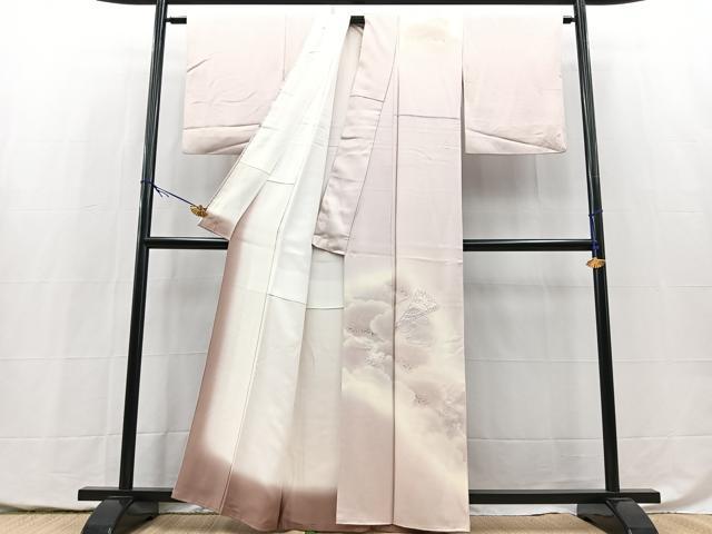 平和屋着物■訪問着　刺繍　檜扇宝尽くし花文　正絹　逸品　BAAY5441yc