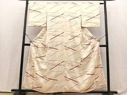 平和屋着物■上質な小紋　幾何学文様　正絹　逸品　BAAY5420yc