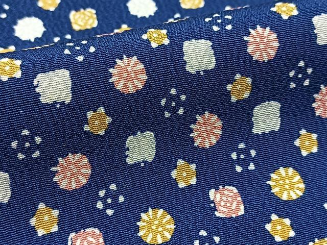 平和屋着物■上質な小紋　型染め　草花文　正絹　逸品　未使用　BAAY5433yc