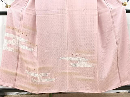平和屋着物■訪問着　絞り　刺繍　箔散らし文様　暈し染め　金彩　正絹　逸品　未使用　BAAY5438yc