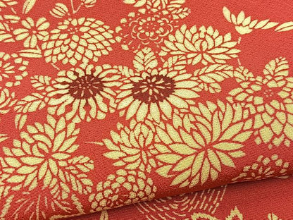 平和屋着物■上質な小紋　型染め　風景花文　正絹　逸品　BAAY5442yc