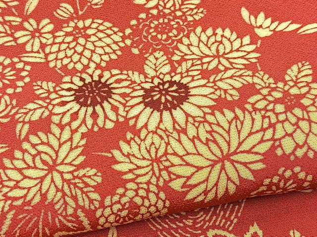 平和屋着物■上質な小紋　型染め　風景花文　正絹　逸品　BAAY5442yc
