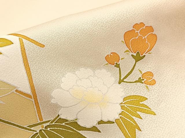 平和屋着物■訪問着　刺繍　風景花文　暈し染め　正絹　逸品　BAAY5430yc