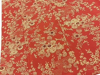 平和屋着物■上質な小紋　型染め　風景花文　正絹　逸品　BAAY5442yc