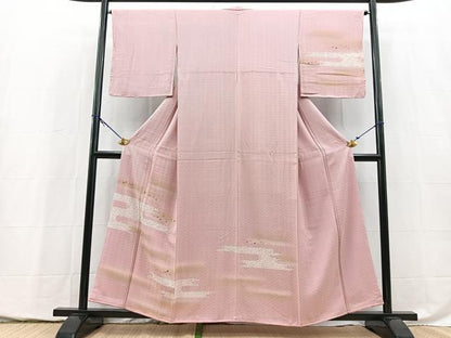 平和屋着物■訪問着　絞り　刺繍　箔散らし文様　暈し染め　金彩　正絹　逸品　未使用　BAAY5438yc