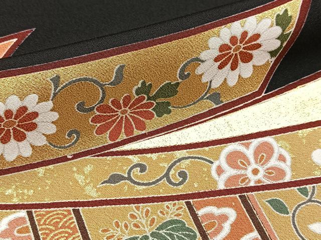 平和屋着物■豪華黒留袖　駒刺繍　飛鶴束ね熨斗文　金彩　正絹　逸品　BAAY5426yc