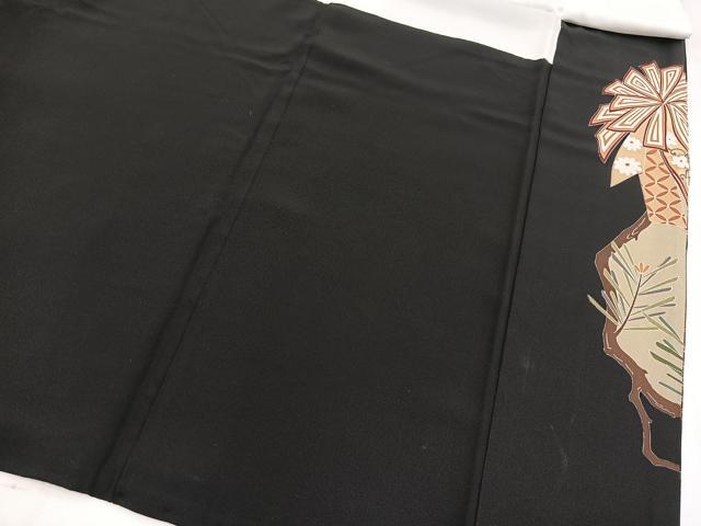 平和屋着物■豪華黒留袖　駒刺繍　飛鶴束ね熨斗文　金彩　正絹　逸品　BAAY5426yc