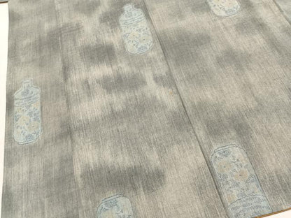 平和屋着物■結城紬　100亀甲　飛び亀甲柄　陶器花文　正絹　逸品　BAAY5409yc
