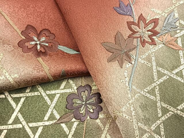 平和屋着物■色留訪問着　総刺繍　籠目花文　暈し染め　金彩　正絹　逸品　BAAY5407yc