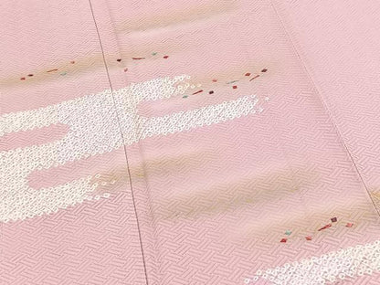 平和屋着物■訪問着　絞り　刺繍　箔散らし文様　暈し染め　金彩　正絹　逸品　未使用　BAAY5438yc