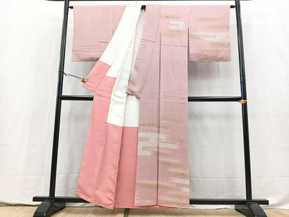 平和屋着物■訪問着　絞り　刺繍　箔散らし文様　暈し染め　金彩　正絹　逸品　未使用　BAAY5438yc